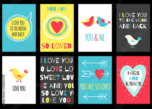 Set of Valentine banners