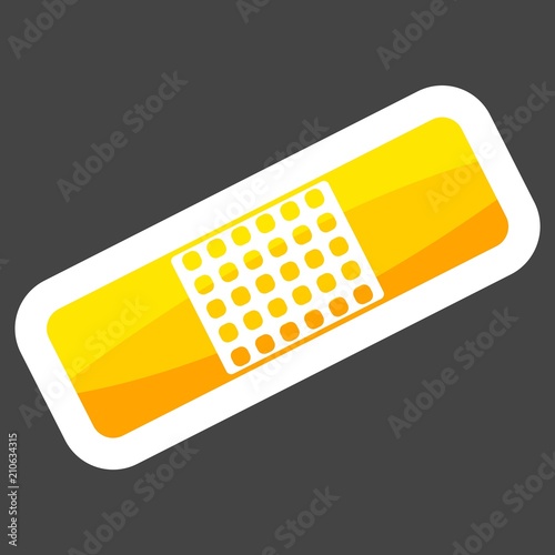 Vector icon of bactericidal protective plaster. First aid colored sticker. Layers grouped for easy editing illustration.  For your design.