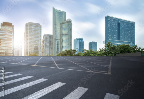 Prospects for expressway, asphalt pavement, city building commercial building, office building