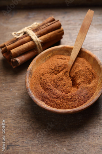 Cinnamon spices close-up