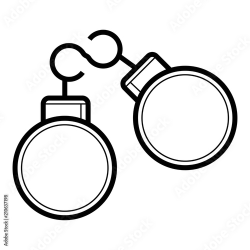 Vector icons of handcuffs