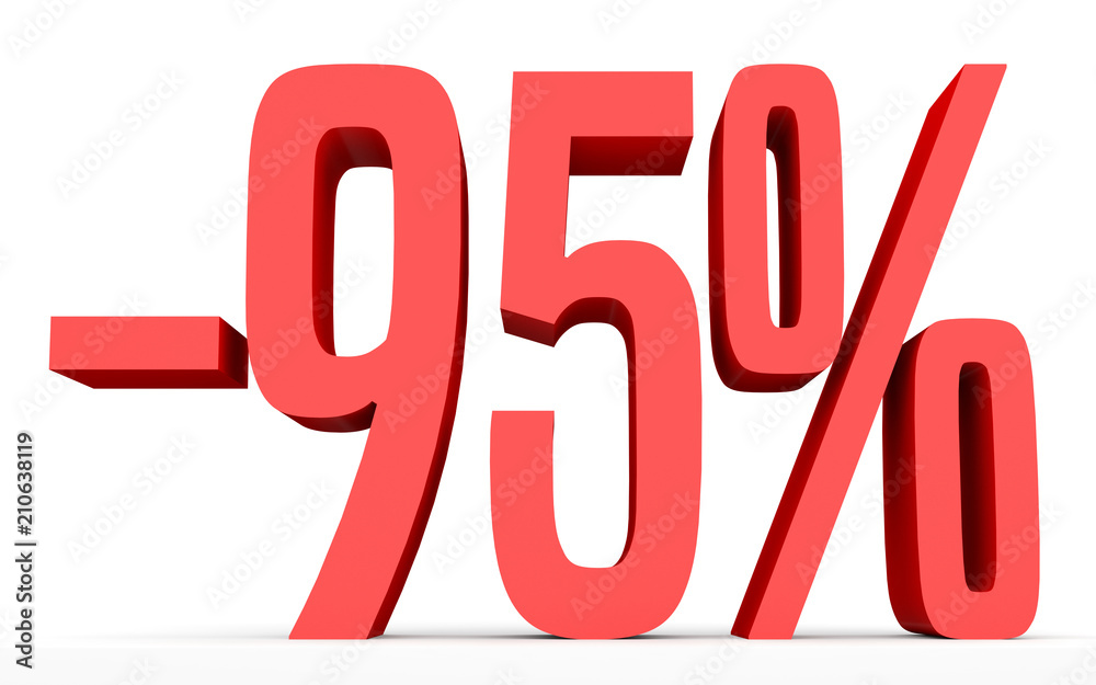 Minus ninety five percent. Discount 95 %. Minus ninety five percent. Discount 95 %.