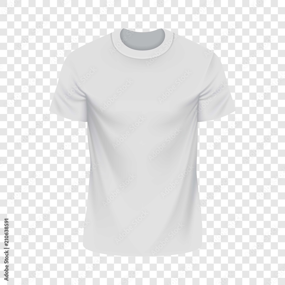 White Tshirt mockup. Realistic illustration of white Tshirt vector ...