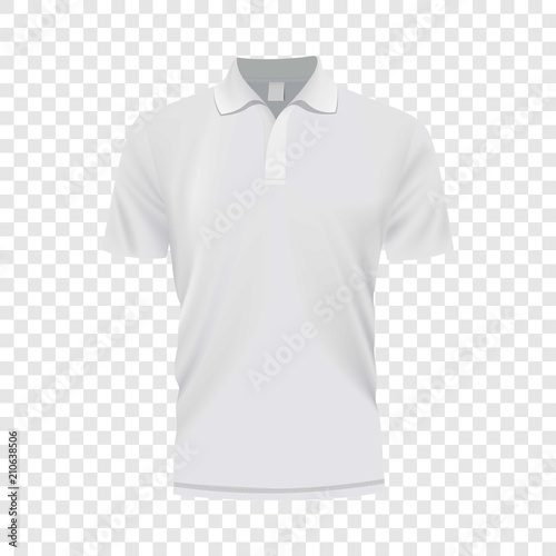 White polo shirt mockup. Realistic illustration of white polo shirt vector mockup for web