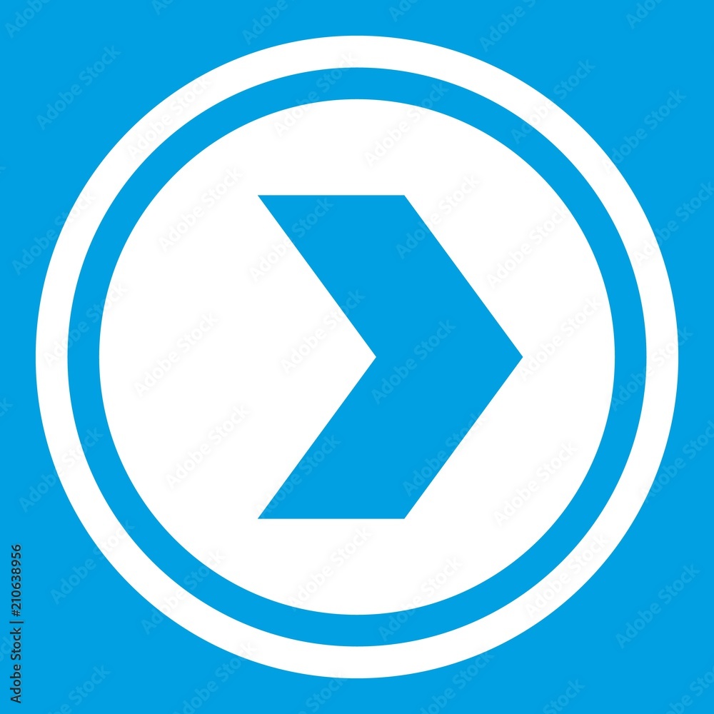 Arrow to right in circle icon white isolated on blue background vector illustration Arrow to right in circle icon white isolated on blue background vector illustration