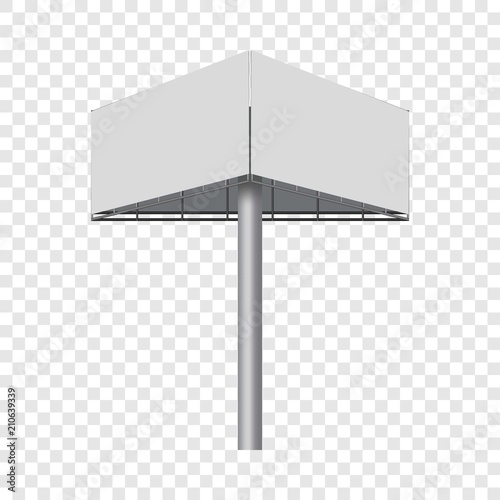 Advertising construction, billboard mockup. Realistic illustration of advertising construction, billboard vector mockup for web