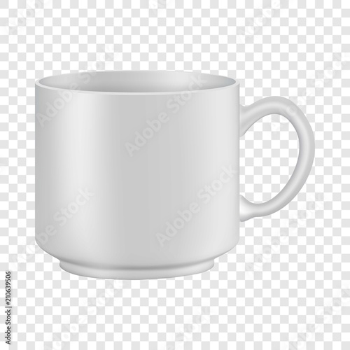 White tea or coffee cup mockup. Realistic illustration of white tea or coffee cup vector mockup for web
