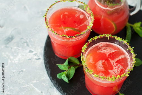 Refreshing summer drink watermelon lemonade