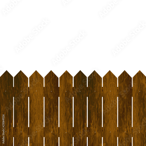 Wooden fence on a white background