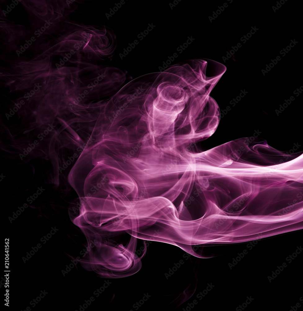 Purple smoke on black background