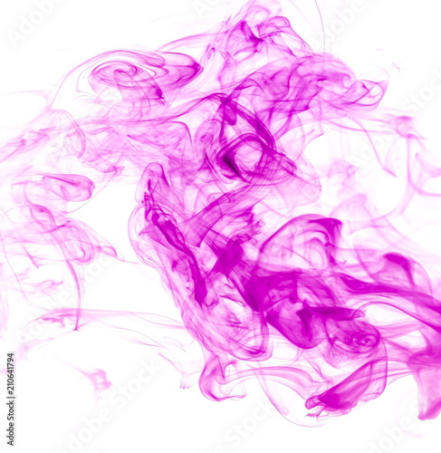 Purple smoke on white background