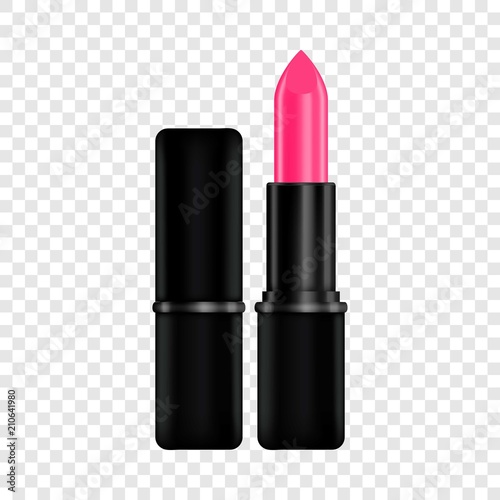 Pink lipstick mockup. Realistic illustration of pink lipstick vector mockup for web