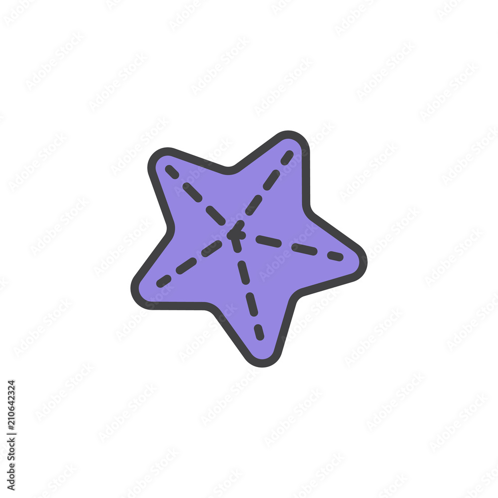Caribbean Starfish filled outline icon, line vector sign, linear colorful pictogram isolated on white. Sea star symbol, logo illustration. Pixel perfect vector graphics Caribbean Starfish filled outline icon, line vector sign, linear colorful pictogram isolated on white. Sea star symbol, logo illustration. Pixel perfect vector graphics
