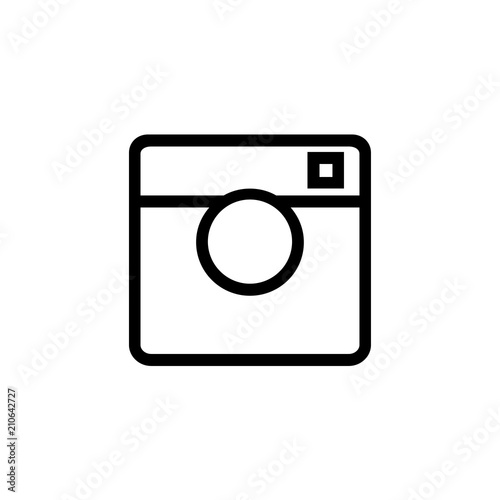 Black camera on white background icon