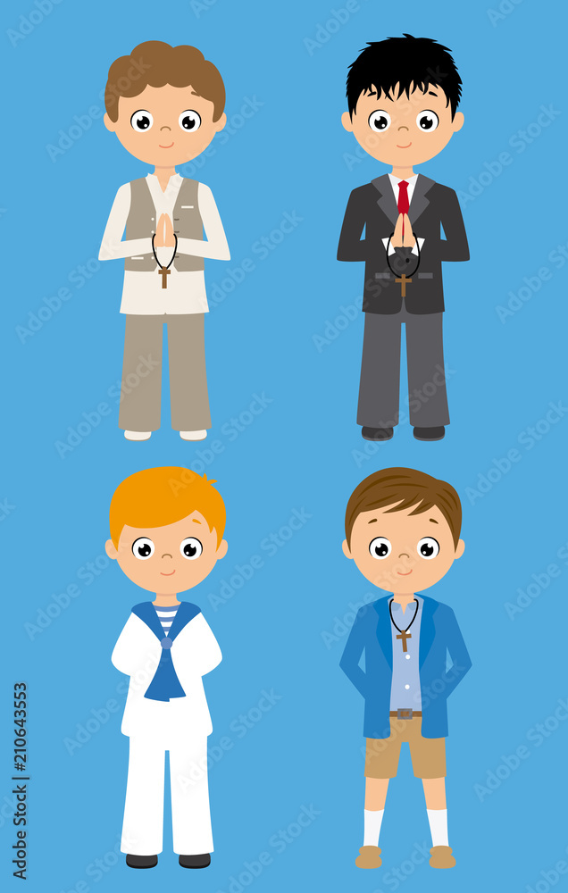 set of four children in communion costume set of four children in communion costume