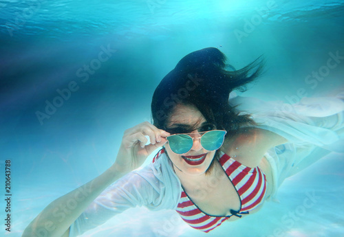 woman body  relaxing underwater