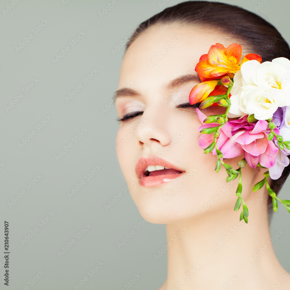 Spa Beauty and Aromatherapy Concept. Closeup Woman Face Spa Beauty and Aromatherapy Concept. Closeup Woman Face