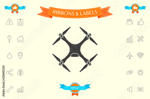 Quadcopter, drone icon