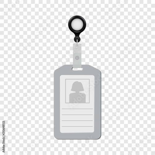 Name tag mockup. Realistic illustration of name tag vector mockup for web