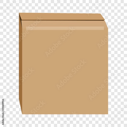 Cardboard box mockup. Realistic illustration of cardboard box vector mockup for web