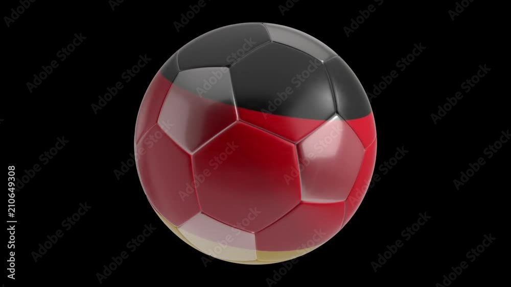 Seamless looping 3d animated soccer ball with the flag of Germany in 4K resolution Seamless looping 3d animated soccer ball with the flag of Germany in 4K resolution