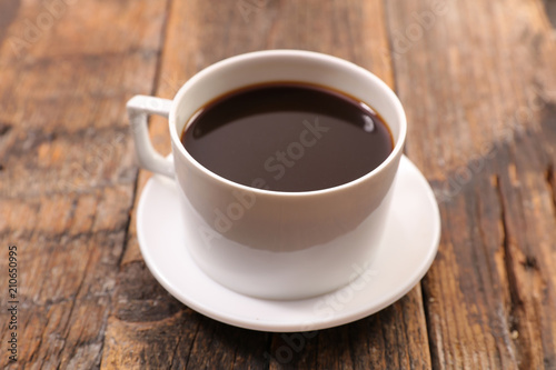 coffee cup on wood background