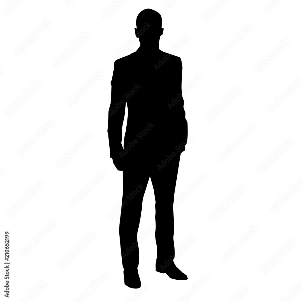 silhouette of a business man in a tuxedo. vector illustration
