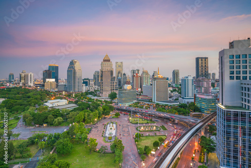 Bangkok city skyline with Lumpini park from top view in Thailand © f11photo