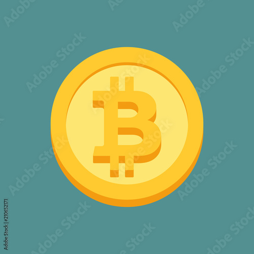 Bitcoin flat icon. Crypto coin logo. Net banking sign. International money or currency. Vector illustration.