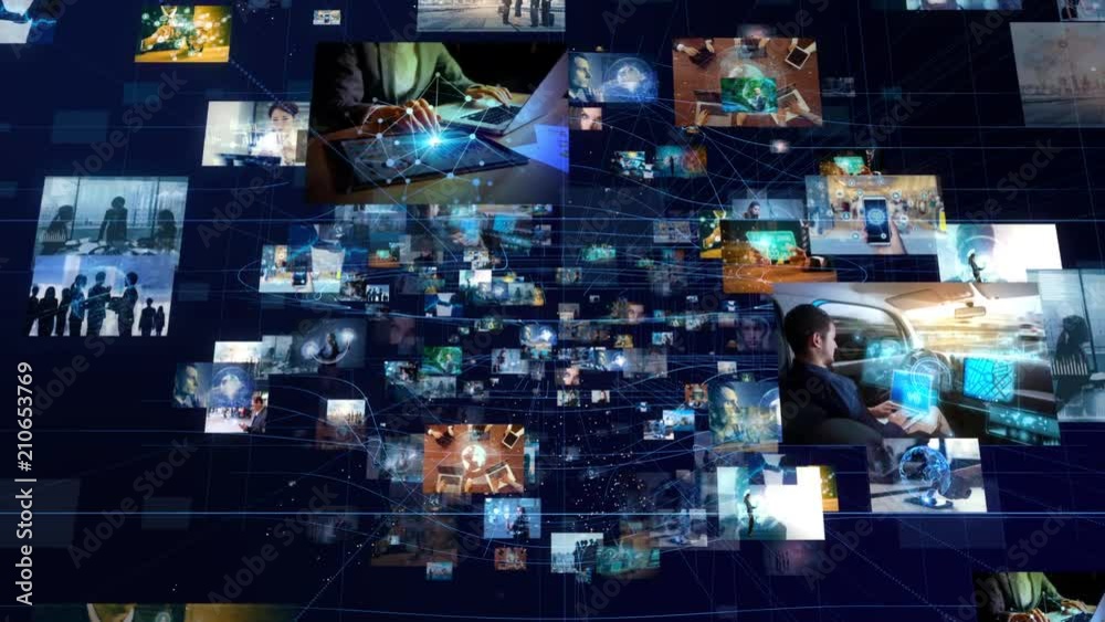 Network of business concept. Group of pictures in cyberspace. IoT(Internet of Things). AI(Artificial Intelligence). Network of business concept. Group of pictures in cyberspace. IoT(Internet of Things). AI(Artificial Intelligence).