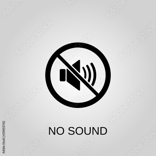 No sound icon. No sound symbol. Flat design. Stock - Vector illustration