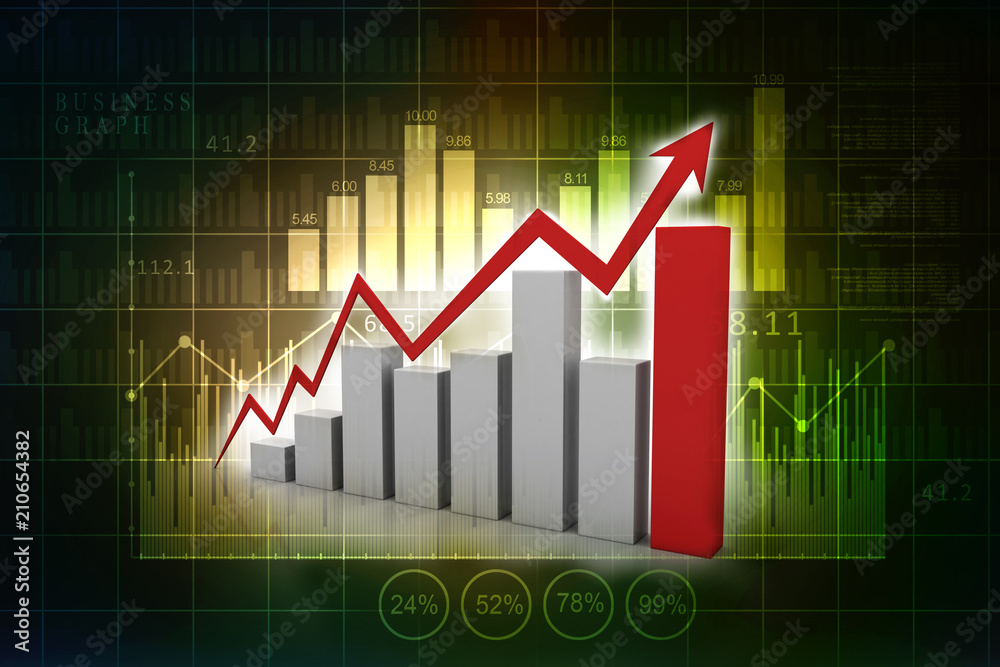 3d rendering Stock market online business concept. business Graph 3d rendering Stock market online business concept. business Graph