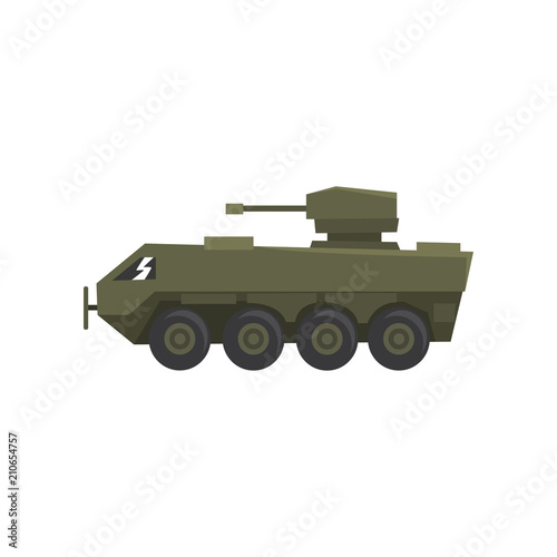 Armored infantry vehicle, army machine, heavy, special transport vector Illustration on a white background
