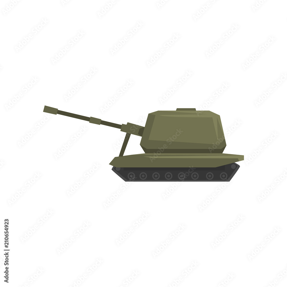 Fototapeta premium Tank, army machine, heavy, special transport vector Illustration on a white background