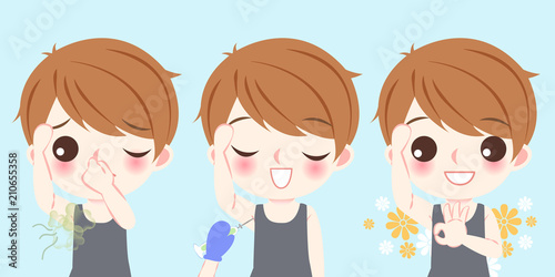 man with body odor problem