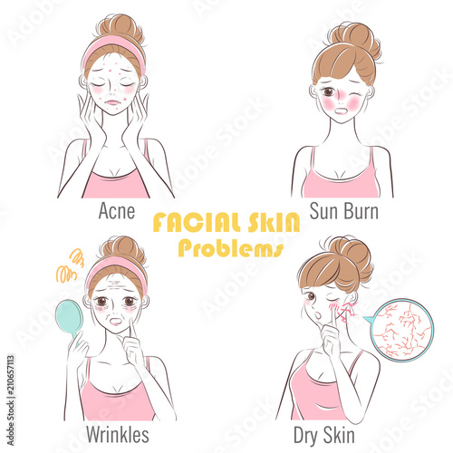 woman with facial skin problems
