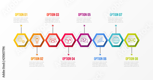 Infographic template with colourful icons. Vector.