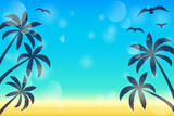 Layout of a banner with copyspace and palms for Summer Sale. Vector.