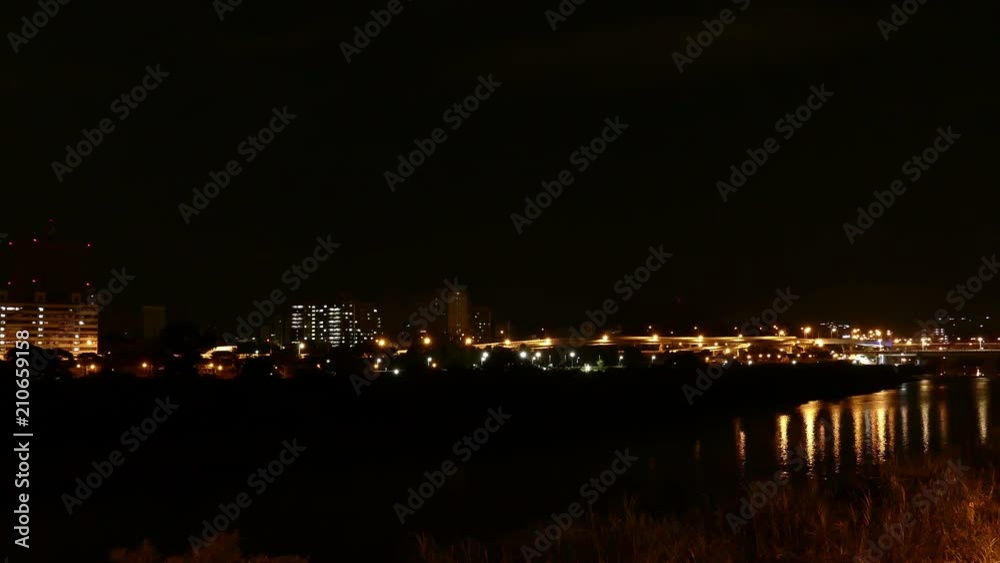 Electrical storm over cityscape at night Electrical storm over cityscape at night