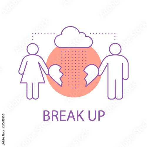 Couple break up concept icon