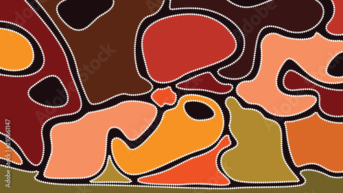 Aboriginal art background - Vector illustration