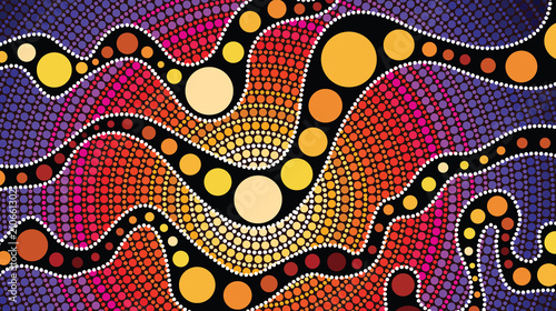 Aboriginal art vector background, Connection concept 