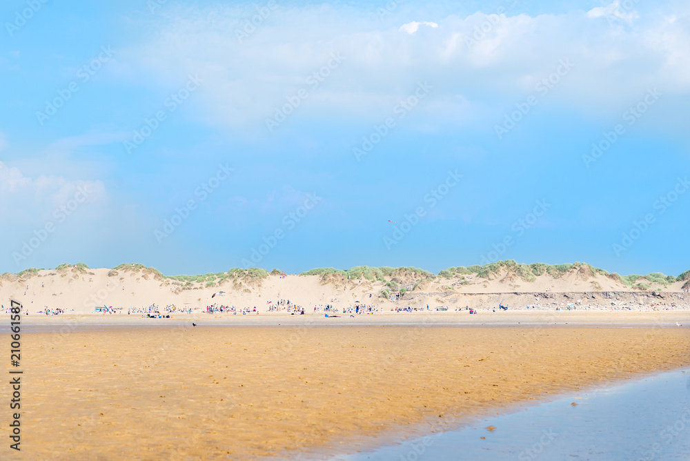 Sandy Formby Beach  near Liverpool on a sunny day