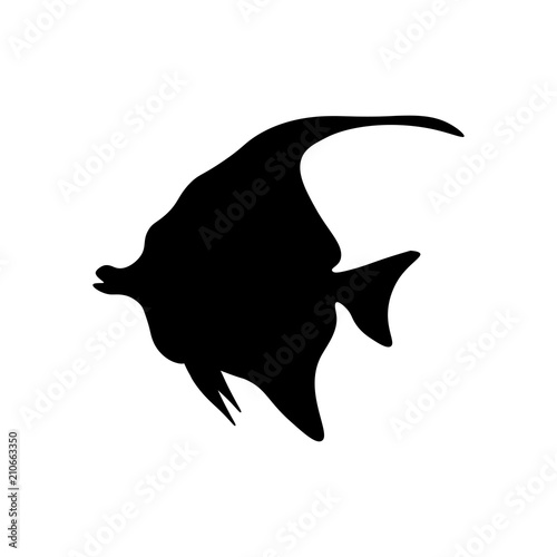 Moorish idol fish silhouette