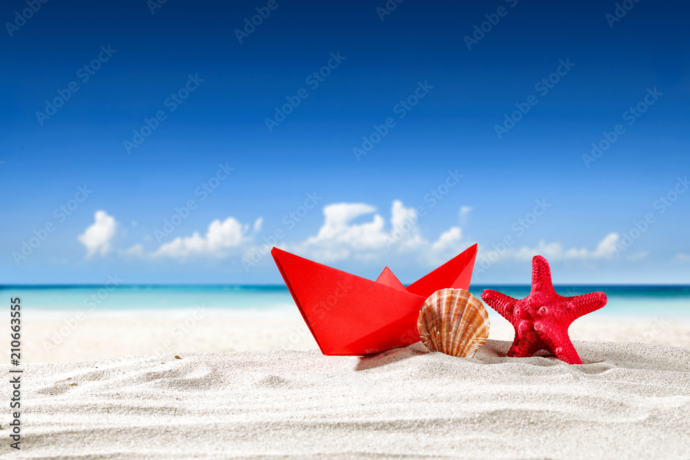 summer shell and sea landscape summer shell and sea landscape