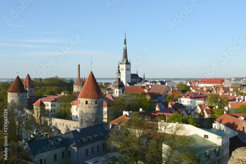 Wallpaper Mural Cityscape of Tallinn, Estonia - a UNESCO World Heritage site Torontodigital.ca