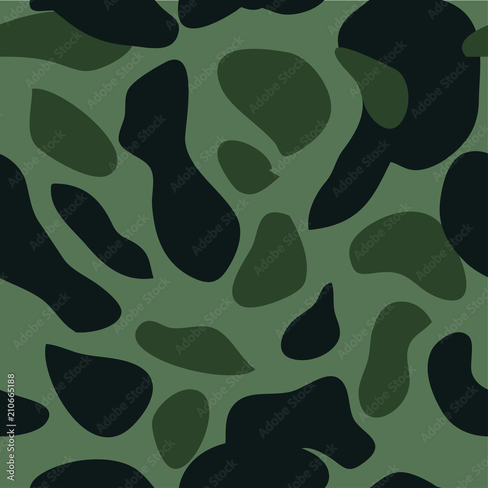 Fototapeta premium Camouflage pattern background seamless vector illustration. Classic military clothing style. Camo repeat texture shirt print. Green navy black olive colors marines texture