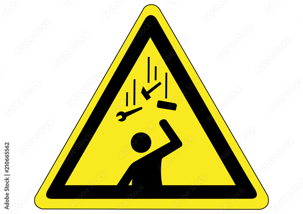 Schild Gefahr durch herabfallende Gegenstände Stock Vector Adobe Stock