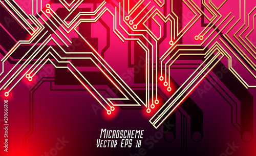 Colorful microscheme design. Vector micro chip