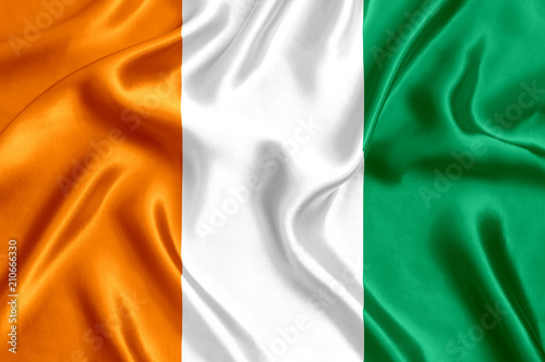 Tablou pe pânză Flag of Ivory Coast silk